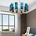 Люстра Hans-Agne Jakobsson Brass & Blue Glass Tube Chandelier Hans-Agne Jakobsson in 1970 8 Коричневый