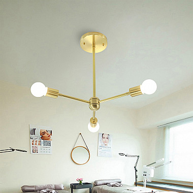 Люстра на штанге SPUTNIK D65 Gold/Black tubes