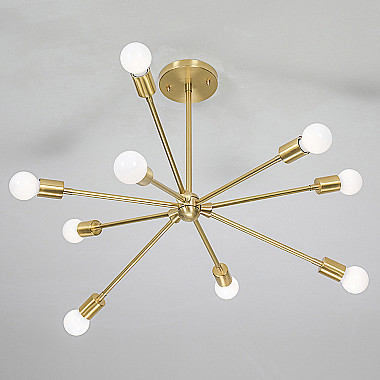 Люстра на штанге SPUTNIK D75 Gold/Black tubes