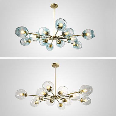 Люстра на штанге MARINE D104 10 lamps Gold/Blue