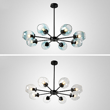 Люстра на штанге MARINE D104 10 lamps Gold/Blue