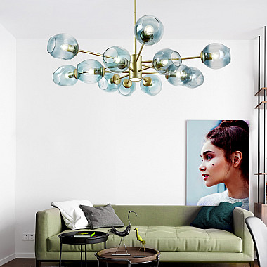 Люстра на штанге MARINE D104 10 lamps Gold/Blue