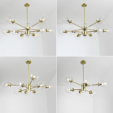Люстра на штанге MARINE D104 10 lamps Gold/Blue