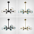 Люстра на штанге MARINE D104 10 lamps Gold/Blue