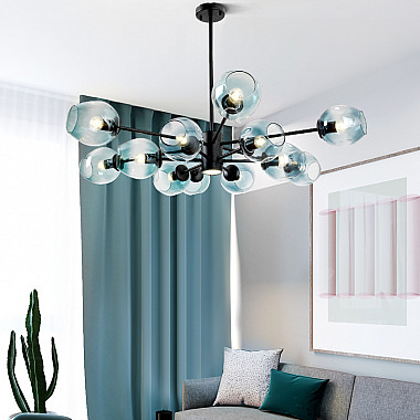 Люстра на штанге MARINE D104 10 lamps Gold/Blue