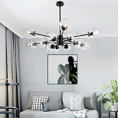 Люстра на штанге MARINE D104 10 lamps Gold/Blue