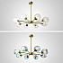 Люстра на штанге MARINE D104 10 lamps Gold/Blue