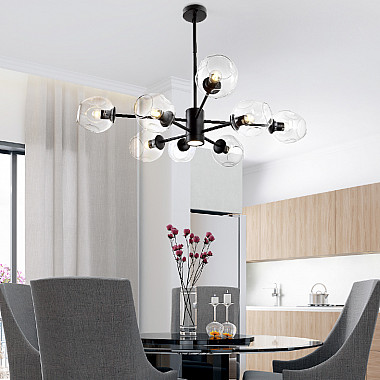 Люстра на штанге MARINE D104 10 lamps Gold/Blue