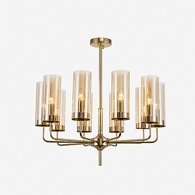 Люстра Hans-Agne Jakobsson Brass & Blue Glass Tube Chandelier Hans-Agne Jakobsson in 1970 10 Коричневый