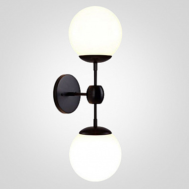Бра Modo 2 Globes Black and white glass
