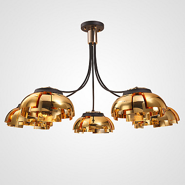 Люстра на штанге GRADE D105 5 lamps Gold