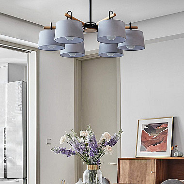 Потолочная люстра на штанге EVEN 8 Gray