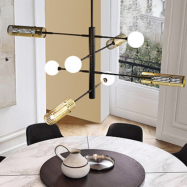 Люстра на штанге SWAY D116 8 lamps