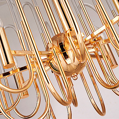 Люстра BRASS AND GLASS LOOP CHANDELIER D60