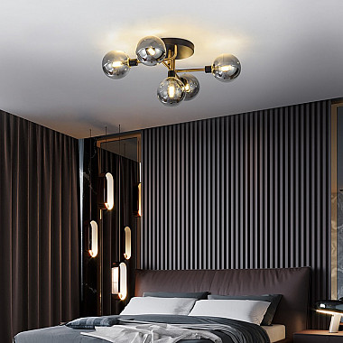 Подвесная люстра NEXO 5 Янтарь, Серебро