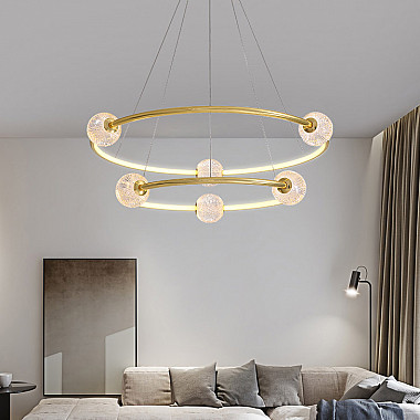 Подвесная люстра STORMS CH D89 D68 Gold