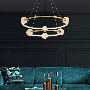 Подвесная люстра STORMS CH D89 D68 Gold