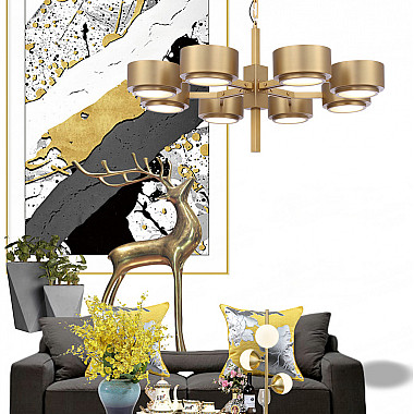 Подвесная люстра Hans-Agne Jakobsson Large Brass Chandelier for Markaryd in Sweden