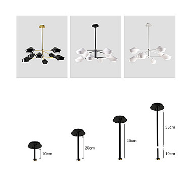 Люстра на штанге LANT D65 4 lamps Black/White