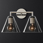 Бра RH Utilitaire Funnel Shade Double Sconce Silver