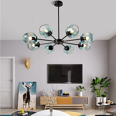 Люстра на штанге MARINE D104 12 lamps Black/Blue