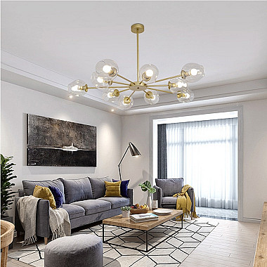 Люстра на штанге MARINE D104 12 lamps Black/Blue