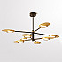 Люстра на штанге INGEL D110 8 lamps Black/Gold