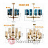 Люстра Hans-Agne Jakobsson Brass Blue Glass Tube Chandelier 6 Hans-Agne Jakobsson