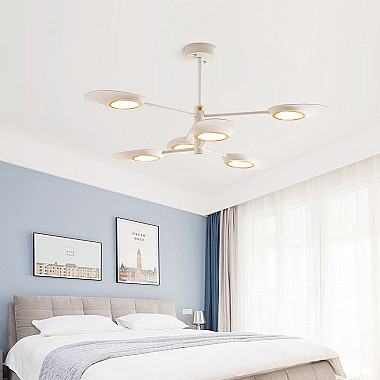 Люстра на штанге INGEL D110 8 lamps Black/Gold