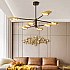 Люстра на штанге INGEL D110 8 lamps Black/Gold