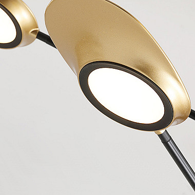 Люстра на штанге INGEL D110 8 lamps Black/Gold