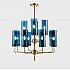Люстра Hans-Agne Jakobsson Brass & Blue Glass Tube Chandelier Hans-Agne Jakobsson in 1970 12 Синий