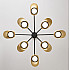 Люстра на штанге INGEL D110 8 lamps Black/Gold