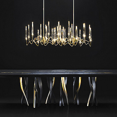 Люстра Long Chandelier Gold L120 by Il Pezzo Mancante