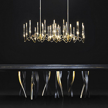 Люстра Long Chandelier Gold L100 by Il Pezzo Mancante