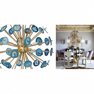 Люстра Agate Burst Chandelier Blue D80