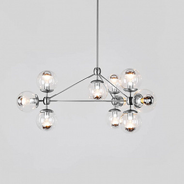 Люстра Modo Chandelier 10 Globes Chrome Roll & Hill