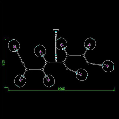 Люстра Branching Bubbles 8 Black by Lindsey Adelman