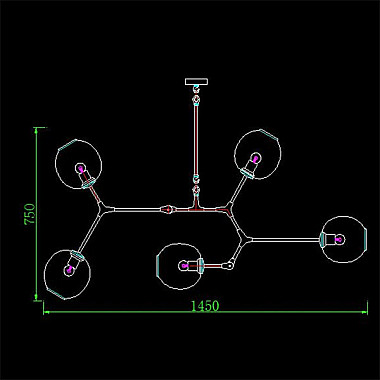 Люстра Branching Bubbles 5 Nickel by Lindsey Adelman