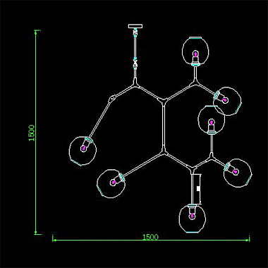 Люстра Branching Bubbles 7 Vertical Black by Lindsey Adelman