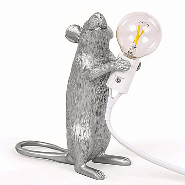 Big Mouse Lamp #1 Silver H25 Настольная Лампа Мышь