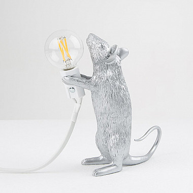 Big Mouse Lamp #1 Silver H25 Настольная Лампа Мышь