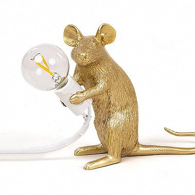 Mouse Lamp #2 Gold H12 Настольная Лампа Мышь