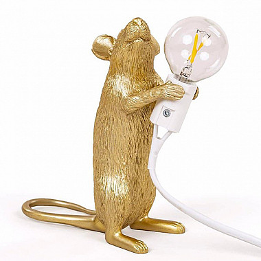 Big Mouse Lamp #1 Gold H25 Настольная Лампа Мышь