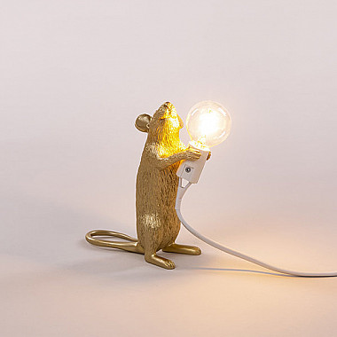 Mouse Lamp #1 Gold H15 Настольная Лампа Мышь