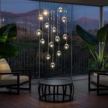 Mizu 36 Thirty Six Pendant Chandelier by Terzani