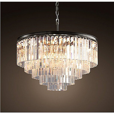 Люстра Odeon Clear Glass Hanging Chandelier 5 Rings