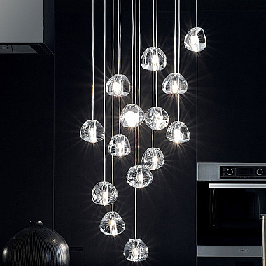 Mizu 14 Fourteen Pendant Chandelier by Terzani