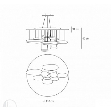 Люстра подвесная Artemide Mercury by Ross Lovegrove