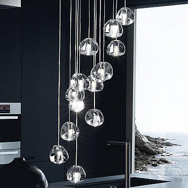 Mizu 14 Fourteen Pendant Chandelier by Terzani